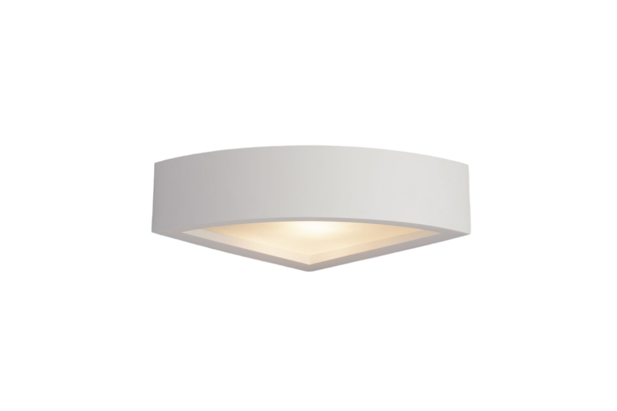 MYK – Applique Angolare in Gesso Verniciabile con Diffusore Vetro Satinato | E14 | IP20